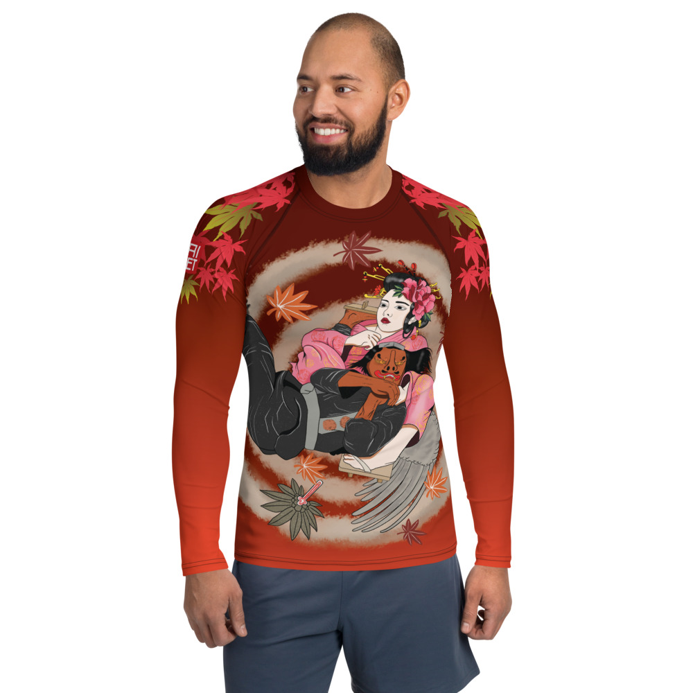 BJJ Men’s Rash guard – Geisha Do Bow And Arrow Submission To Tengu In Ancient Japanese Culture 1